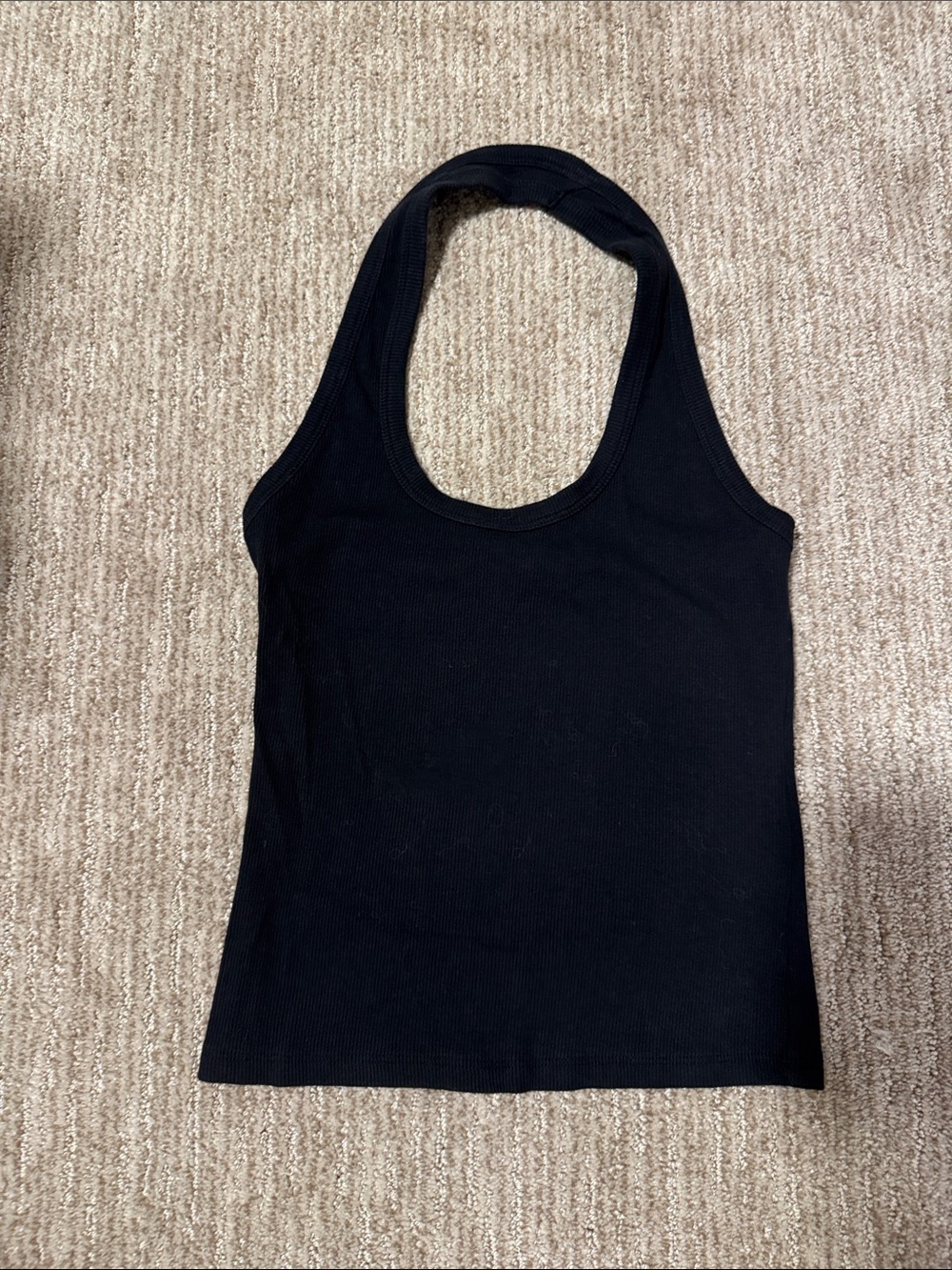 Pilcro Black Ribbed Halter Tank